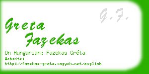 greta fazekas business card